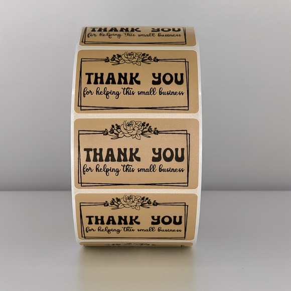 STICKERAFT Other - Thank You Small Business Stickers | Mint Green Floral Packaging Labels